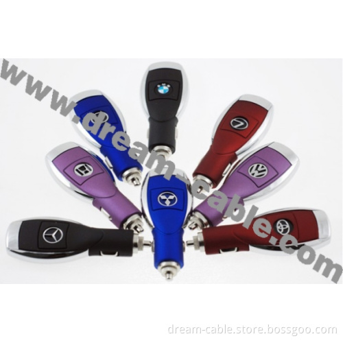 Popular Style 4 Colors USB Car Charger for Bwm/LG/Audi/Vw